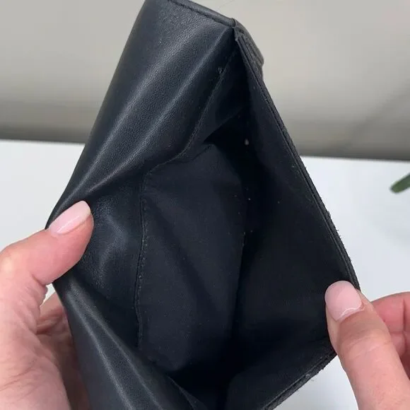 Coach Black Signature Canvas & Leather Wallet Trifold Clutch Organizer - Picture 6 of 14